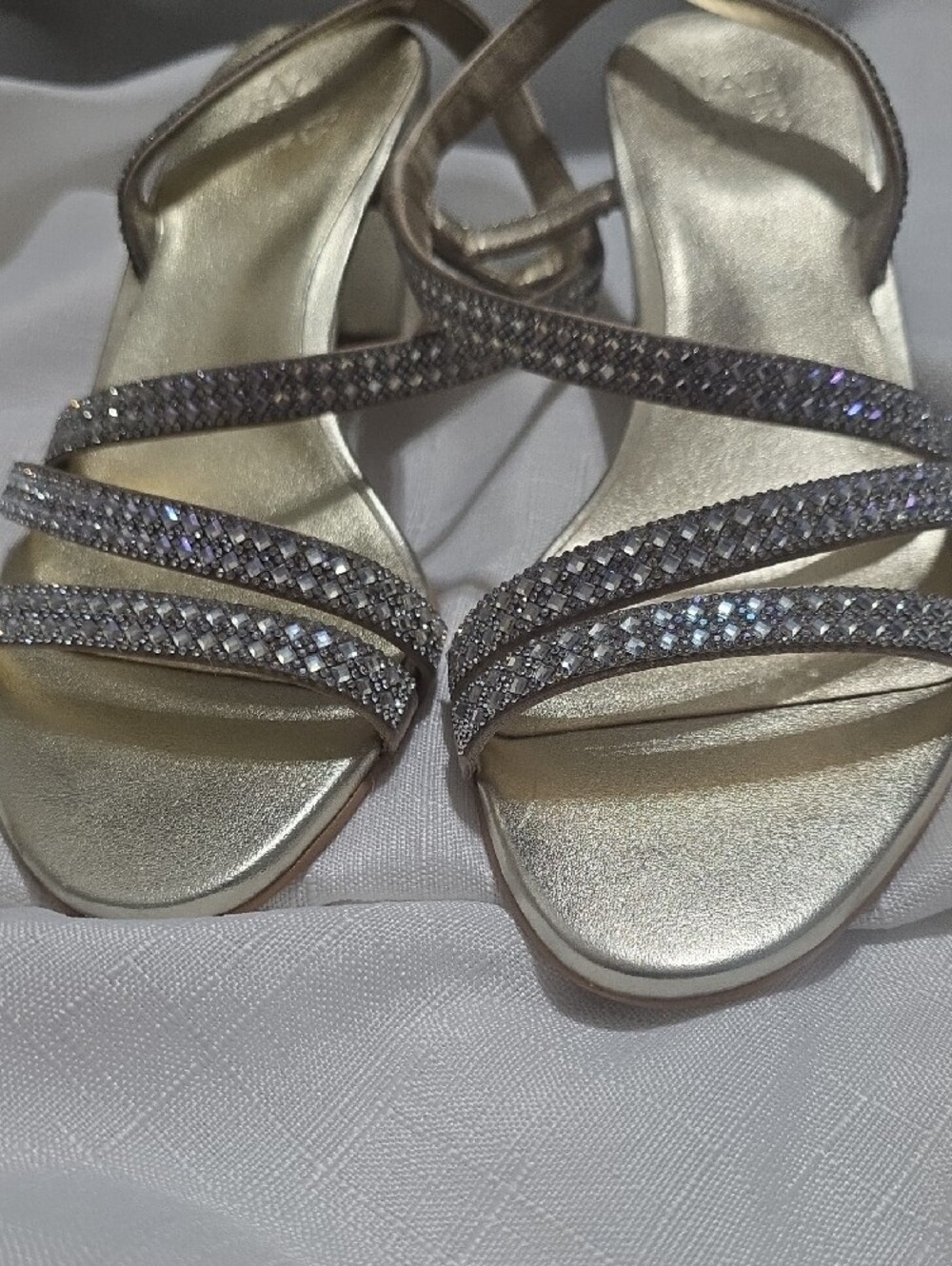Naturalizer Gold Strappy Rhinestone Sandals - Picture 6 of 6